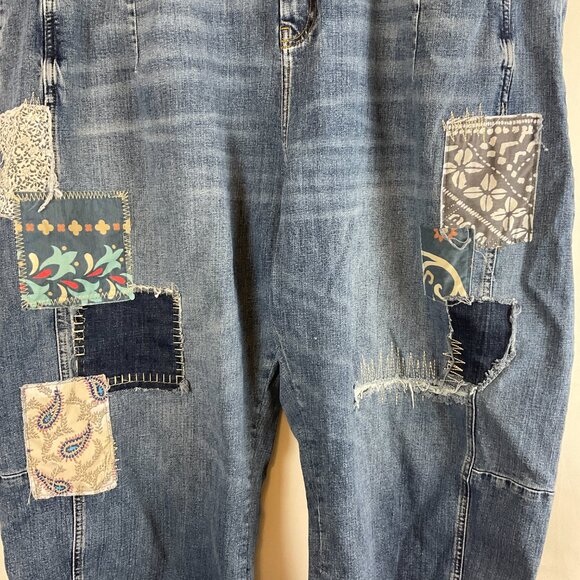 Pilcro Patchwork Jeans EU 60W US 26W Wide Leg - Picture 3 of 13